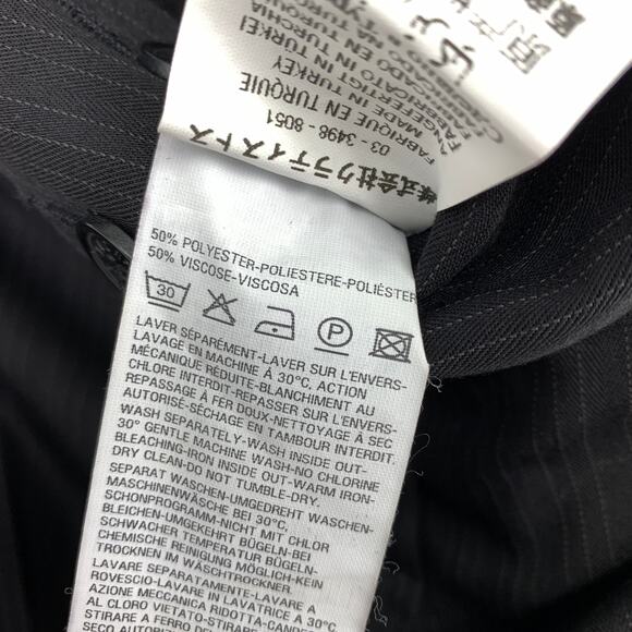 Kookai Pant Suit Set Womens Size 36 US S Black Pinstripe Wide Leg Pants + Jacket - Picture 13 of 13